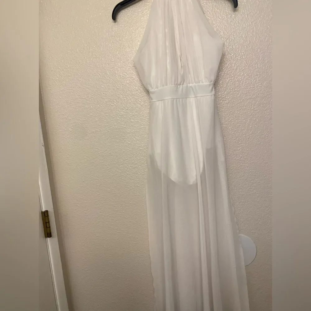 WEISSMAN solo custom Dance lyrical costume maxi dress white 15431 MC med child